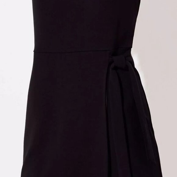 LOFT Black Sleeveless Sheath Dress with Wrap Skirt Detail - size 12P Petite - Picture 7 of 7